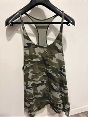 Men's Camo Racerback Tank Top - Olive Green